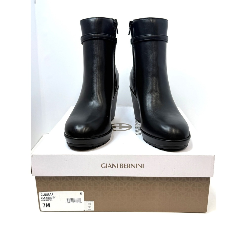 Giani Bernini Women's Glenaa Wedge Booties Black Size 7M NWT/BOX